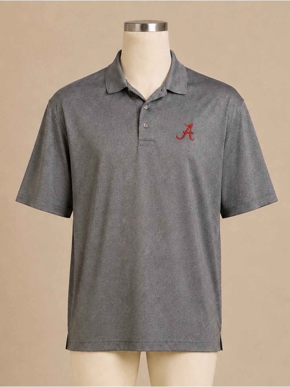 Stadium Athletics Alabama Crimson Tide Performance Polo Shirt Gray Men’s 2XL